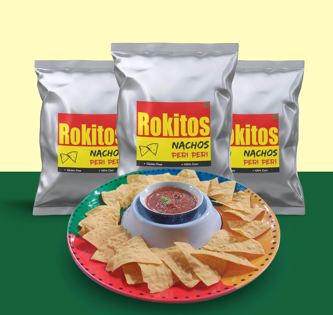 Rokitos- Nachos| Jain| Vegetarian| Crispy Nachos| Nachos Chips| Mexican Dish| Cheddar Cheese| Cheddar Cheese Nachos| Mexican beans| Rokitos Nachos| Peri-Peri| Peri-Peri Nachos| 